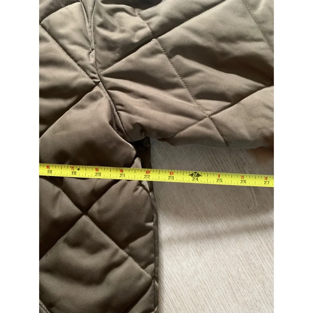 Banana Republic Mens Quilted Bomber Jacket Olive Brown Snap Front‎ Size Medium
